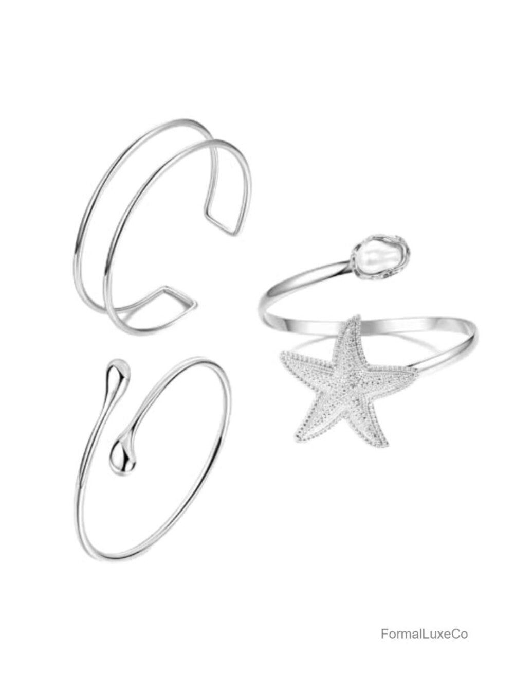 3 Pcs Gold Arm Cuff Bracelet Set Minimalist Adjustable Arm Cuff Bangle Band